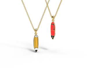 Pencil/Fountain Pen Double Sided Pendant