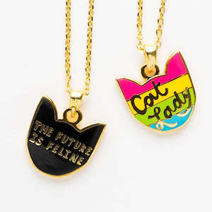 Necklaces: Cat Lady Double Sided Pendant
