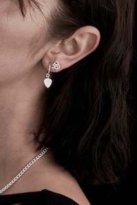 Earrings: Stolen Girlfriends Club Guitar Pic Anchor Sleeper - Silver