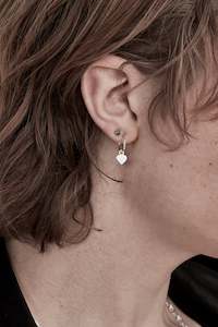 Stolen Girlfriends Club Tiny Stolen Heart Earrings- Silver