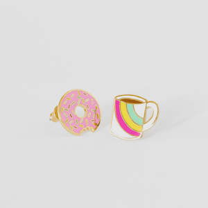 Earrings: Coffee/Donut  Stud Earrings
