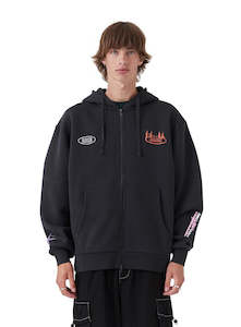 Mens Sweats: NWO Zip Hood - Wash Black COMING SOON