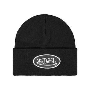 Accessories: Von Dutch Beanie With Oval Logo Patch