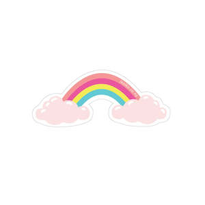 Stationery: Fun Sticker - Rainbow With Clouds