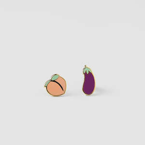 Peach & Eggplant Stud Earrings