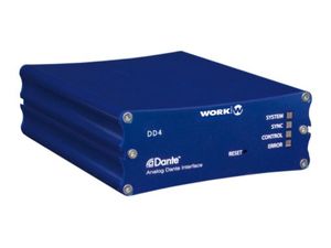 Products: DD4 DANTE Audio Over IP Interface. 4 in / 4 out