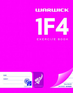 Products: 1f4 warwick exercise book
