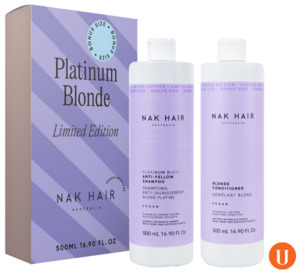 New 500ml Refill: Nak Platinum Blonde 500ml Duo - Shampoo & Conditioner