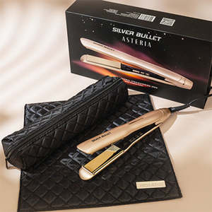 Silver Bullet Straightening Irons: Silver Bullet ASTERIA IONIC TITANIUM CHAMPAGNE