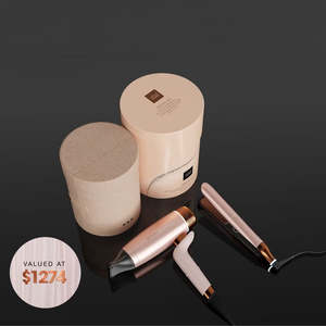 Ghd: NEW GHD DELUXE HAIR DRYER AND STRAIGHTENER GIFT SET IN CASHMERE BEIGE