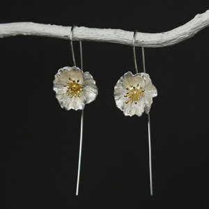 Poppy Drop Earrings - Sterling Silver
