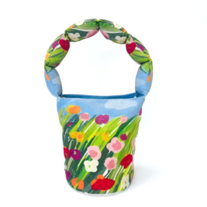 New Items: Floral Canvas Bucket Bag with Padded Handle