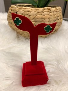 18K SAUDI GOLD INSPIRED VCA GREEN EARRING - E&J Bags NZ