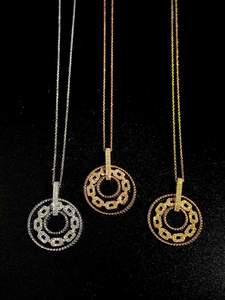 Products: 14K Diamond Round Pendant - E&J Bags NZ