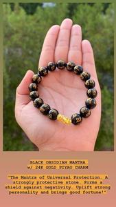 Products: 24K GOLD PIYAO - BLACK OBSIDIAN MANTRA - E&J Bags NZ