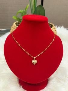 Products: 18K SAUDI GOLD HEART NECKLACE (16inches) - E&J Bags NZ