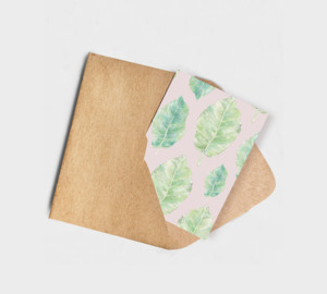 Pink Puka Leaf Card