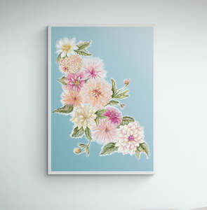 Dahlia Gathering Art Print