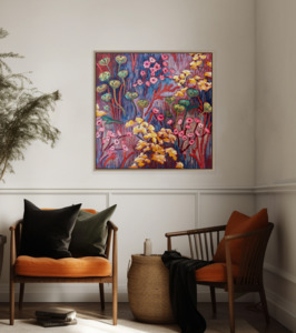 Spring Florals: Midnight's Garden Canvas