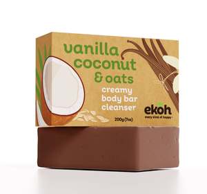 Personal Care: Organic Coconut Soap Bar Hydrating Oats Vanilla Shea Eco Body Soap Bars 200g