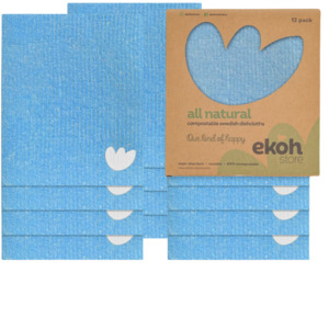 Swedish Dishcloths 12 Pack Blueberry Blue | Reusable Eco Cleaning Cloths