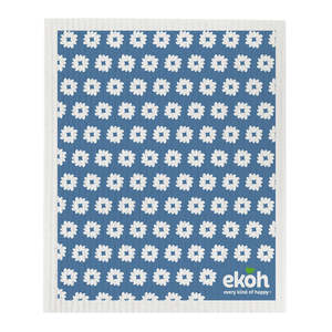 Swedish Dishcloth Artist Daisy Blueberry - Reusable Eco Sponge Cloth 1pc