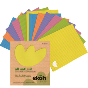 Swedish Dishcloths 12 Pack Zero Waste: Swedish Dishcloths 12 Pack Rainbow Colours | Reusable Eco Cloths