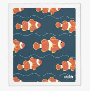 Bundles Multi Buys: Reusable Swedish Dishcloth – 1pc – Clown Fish Kitchen Cleaning Cloth – Plastic-Free & Compostable | EKOH