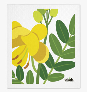 Bundles Multi Buys: Reusable Swedish Dishcloth – 1pc – Cassia Botanical Flower Kitchen Cleaning Cloth – Plastic-Free & Compostable | EKOH