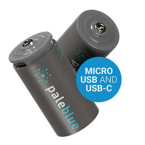 USB Batteries & Charging: Paleblue USB Rechargeable D Batteries - 2Pack