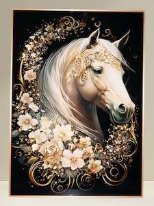 Frontpage: Flowered White Horse