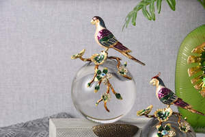 Crystal Embrace Bird Decor