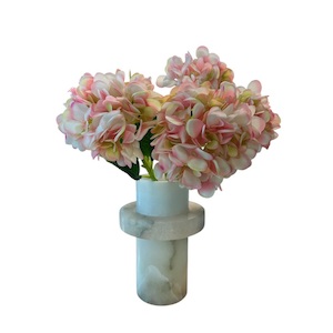 Layered Marble White Vase Small