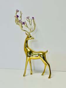 Luxury Art: Gilded Repose Deer Decor