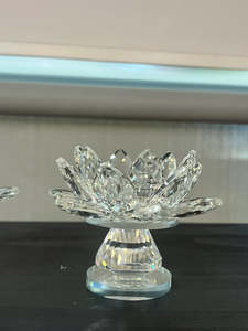 Candle Holder: Crystal Candle Holder Small yellow