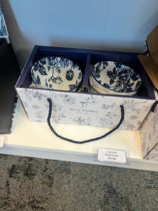 Dark Blue and White Bowls Set 6 pcs
