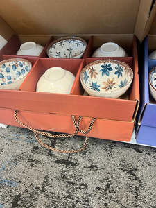 Blue and Brown Bowls Set 6 pcs