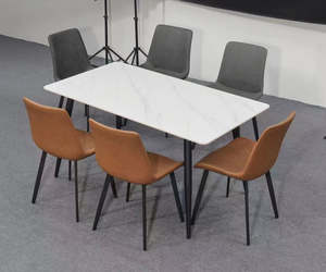Furniture: 7PC Sintered Stone 1.5M Dining Set