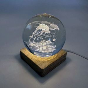 Products: Crystal ball light dolphins