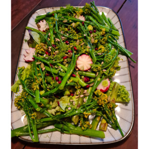 Frontpage: Asparagus Brocolini Avocado and Pomegranate Salad