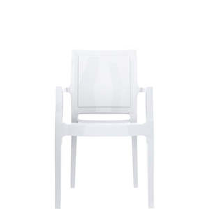 Siesta Chairs: SIESTA ARTHUR ARMCHAIR "GLOSS WHITE" (x4)