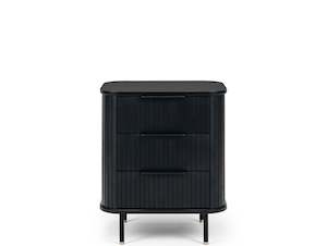 LINEA 3 DRAWER BEDSIDE TABLE "BLACK OAK"