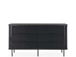 Tallboys Chests: LINEA 6 DRAWER LOWBOY "BLACK OAK"