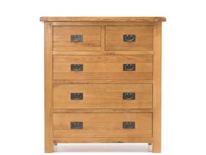 Tallboys Chests: SOLSBURY 5 DRAWER CHEST "NATURAL OAK"