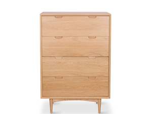 Tallboys Chests: MADRID 4 DRAWER CHEST "NATURAL OAK"