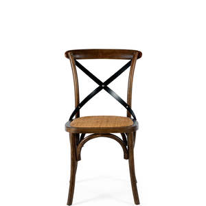 Wooden Chairs: CROSSED BACK WOODEN CHAIR "DEEP OAK"