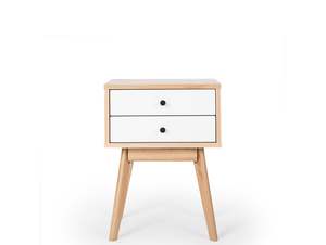 Wooden Lamp Tables: CANBERRA WOODEN LAMP TABLE "WHITE/NATURAL"