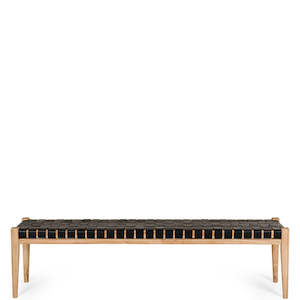 Wooden Benches: FUSION WOODEN BENCH SEAT "WOVEN BLACK"