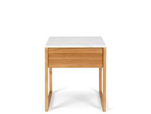 Wooden Bedside Tables: AVON WOODEN BEDSIDE TABLE "MARBLE TOP"