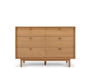 SIENNA 6 DRAWER WOODEN CHEST "NATURAL OAK"
